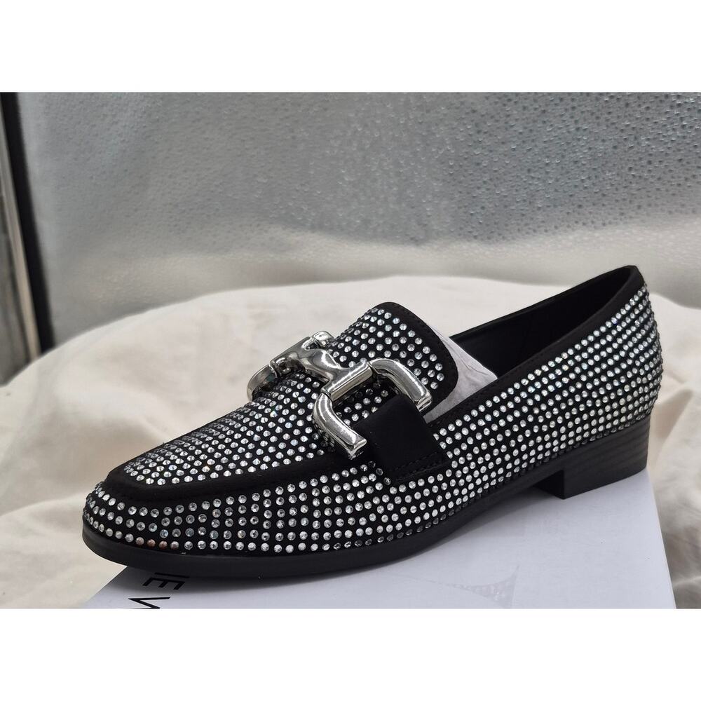 NEW Nine West Lilma Loafers Crystal embellishments and horsebit Black size 7 - Picture 3 of 7